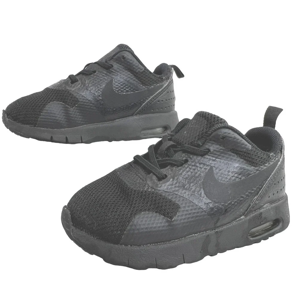 Nike Air Max Tavas‎ Sneakers Kids Size 7C Black Low Top Athletic Shoes Lace Up